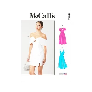McCalls Motivo Taglio M8554 - Abito - Abito da Cocktail Elegante - Corto o Lungo - Foto 1 di 8