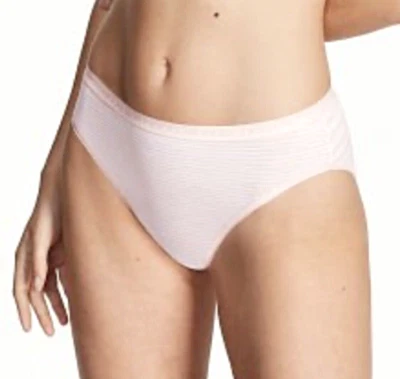 NWT VICTORIA'S SECRET STRETCH COTTON HIGH-LEG BRIEF PANTY PINK WHITE STRIPED XL - Image 1 of 4