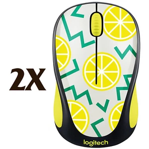 2X Logitech Play Collection M325C Wireless Optical Mouse - Lemon - Picture 1 of 5