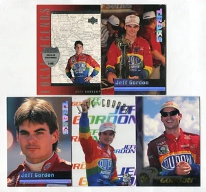 Jeff Gordon 5 Trading Card Lot NASCAR DRIVER RACE CAR RACING (LOT 23) - Imagen 1 de 1