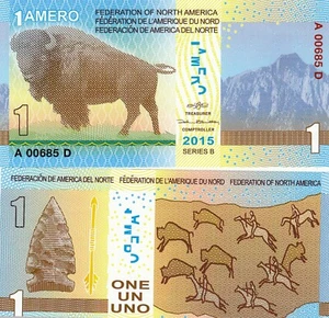 L090 BILLETE FEDERACION NORTE AMERICA 1 AMERO 2015 SIN CIRCULAR - Imagen 1 de 1