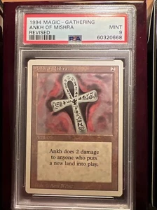 MTG Revised Ankh Of Mishra PSA 9 come nuovo 1994 Magic The Gathering - Foto 1 di 2