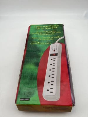 Compucessory 6 Outlet Surge Protector with 15' Power Cord 25103 - Image 1 of 4