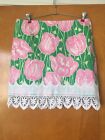 Lilly Pulitzer Towering Tulips Floral Skirt Crochet Lace, 10