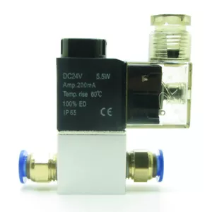 Pneumatic Air Solenoid Valve DC24V NC + 8mm Fittings 2 Way 2 Position 2V025-08 - Picture 1 of 10