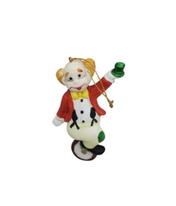 vintage 1970s bisque/porcelain clown christmas tree ornament - Imagen 1 de 3