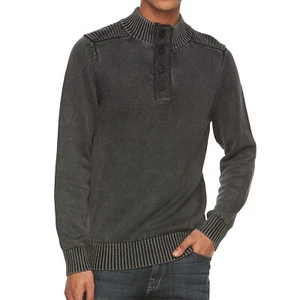 Nuevo Suéter Rock & Republic Para Hombres Peso Medio Tejido 4 Botones Cuarto Cuello Simulado Algodón - Imagen 1 de 4