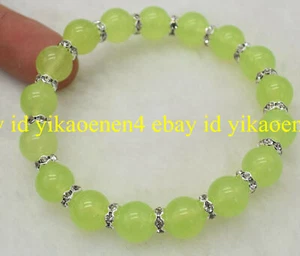 Natural 6/8/10mm Round Green Peridot Gemstone Beads Stretch Bracelet 7.5'' AAA+ - Picture 1 of 7