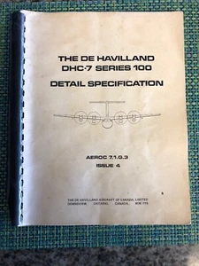 De Havilland Dash 7 100 Series Detail Specification Manual Issue 4 June 15 1978 - Picture 1 of 7