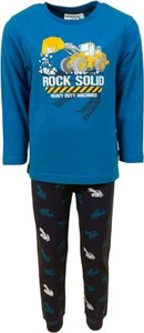 Salt and Pepper Bagger Dumper Radlader Baufahrzeug Pyjama Schlafanzug blau - Bild 1 von 1