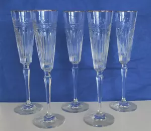 Lenox Cristallo Scanalato 10 Bicchieri da Champagne 5/8" con Bordo Oro - Foto 1 di 11