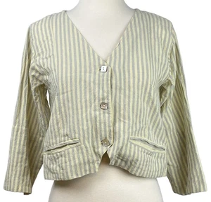 TRIBE Damen 100 % handgewebte Baumwolle Kunst zum Tragen Oberteil 3/4 Arm Größe Small - Bild 1 von 4