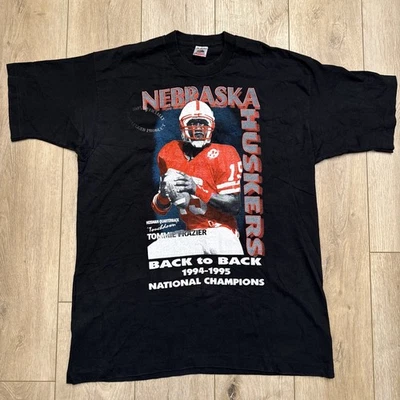Vintage 90s Nebraska Cornhuskers Football National Champions Black XL Shirt - Image 1 of 4