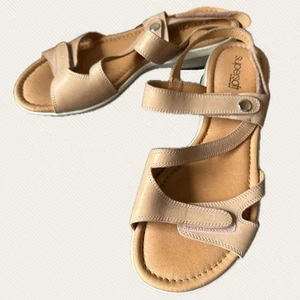 Supersoft Tan Leather Sandals Size AU 11 (EU 42) New Without Box Diana Ferrari - Picture 1 of 13