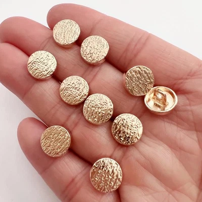 10PC Gold Metal Buttons for Clothing, Jeans, Crafts, Pants, Blazer 10mm - Image 1 of 3