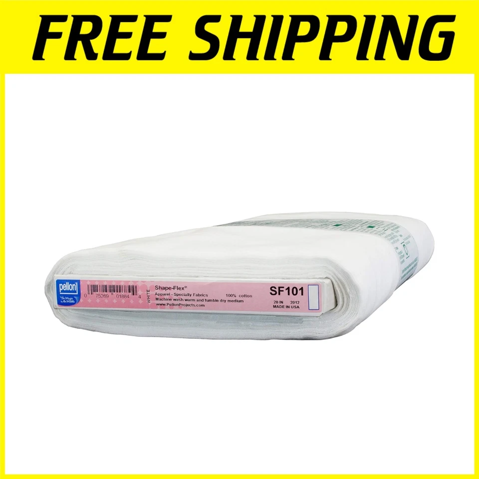 Pellon Sf101 Shapeflex Cotton Woven Fusible 20 X 10yds White