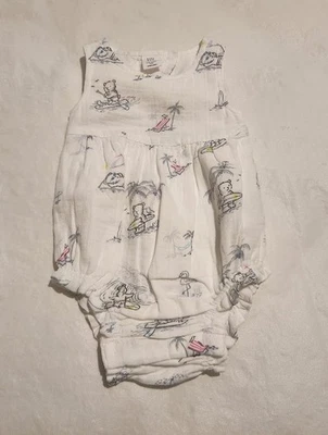 Nuevo con etiquetas Bebé Gap Niñas Oso Playa Escénico Sin Mangas Burbuja Mameluco Una Pieza Foto 1 de 2