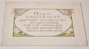 Antigua postal de esperanza de Pascua de 1910 con poema y mensaje escrito a mano - Imagen 1 de 2