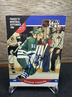 1990-91 Pro Set Sylvain Turgeon Montreal Canadiens #474 In-Person ON-CARD AUTO - Image 1 of 2