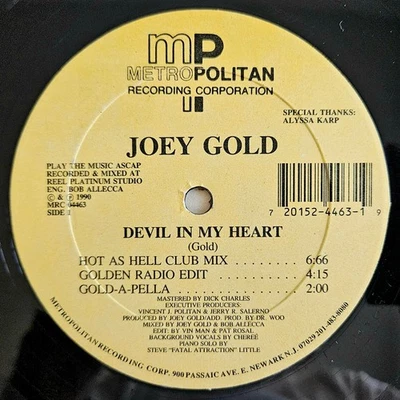 FREESTYLE - JOEY GOLD - DEVIL IN MY HEART - METROPOLITAN RECORDS OG PRESSING - Image 1 of 4