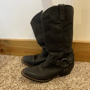 Smokey Mountain schwarze Harness-Stiefel aus Leder Damengröße 7,5 D eckige Zehenpartie - Bild 1 von 8