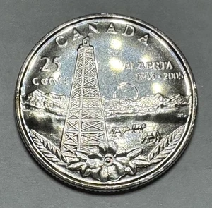 1905-2005 Canadian Alberta Centennial Quarter 25Cent Coin. Stempelglanz - Bild 1 von 6