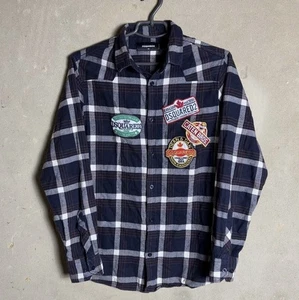 Dsquared2 Logo’s Flannel Cotton Checked Plaid shirt sz S Cool Guy Jean - Picture 1 of 12