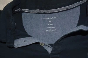 Camisa Polo 2XL Azul Bolsillo 3 Botones Cuello Tahari Algodón Hecha en Bangladesh - Imagen 1 de 3