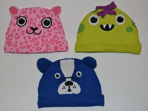 Super Cute Baby Hats Cotton Soft & Warm Dog, Dinosaur or Kitten Brand New! - Picture 1 of 4
