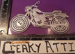 MOTORCYCLE BIKE SIDE VIEW 1 METAL DIE CUT DRY EMBOSS PAPER CREAKYATTIC - Picture 1 of 1