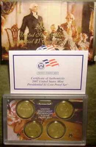 2007 S UNITED STATES Mint Presidential $1 Coin PROOF 4 Coin Set - Lot # BC 1239 - Picture 1 of 8