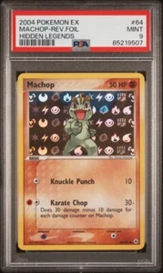 2004 | Pokémon | EX Hidden Legends | Machop | Reverse Foil | #64 | PSA 9 | - Picture 1 of 2