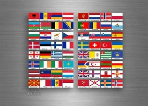 64x Aufkleber Sticker Flagge Staaten Europa Europa Scrapbooking Sammlung R3 - Bild 1 von 1