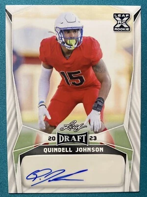 2023 Leaf Draft Football Quindell Johnson Autograph #BA-QJ1 Los Angeles Rams - Image 1 of 2