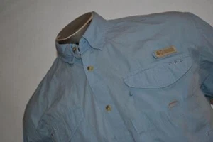 39360 Columbia PFG Camisa de Pesca Rendimiento Informal Azul Algodón Talla Mediana Hombres - Imagen 1 de 10