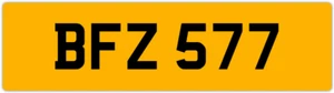 BFZ 577 B 3x3 DATELESS PRIVATE NUMBER PLATE BEC BEK BRY BEN BOB BAZ BIL BAS BON - Picture 1 of 2