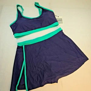 NEU Hanna NIcole Damen Gr. XL 2-teiliger Badeanzug Vollfigur Schwimm-BH Skort Neu mit Etikett - Bild 1 von 18