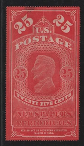 1895 US PR3 25c Orange Red NBN National Bank Note Co. Newspaper Stamp Mint - Picture 1 of 3