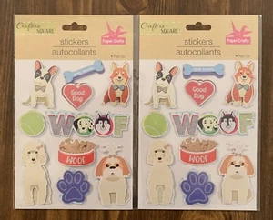 CRAFTER'S SQUARE LOT OF 2 DOG PET DIMENSIONAL STICKERS SCRAPBOOKS TONYA #4820 - Picture 1 of 2