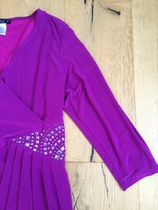 Tiana B New York Dress Dark Fuschia Wrap Effect 3/4 Sleeve Size 18 UK Size 12-14 - Picture 1 of 10