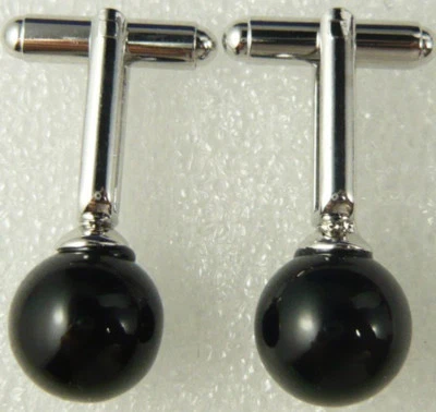 Men Cufflink Round Square Natural Jade Shell Agate T-Shirt Clip Cuff Links Gifts - Image 1 of 4