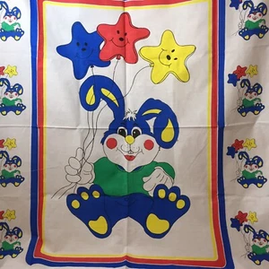 Bunny with Balloons Quilt Fabric Panel 36" x 44" - Picture 1 of 6