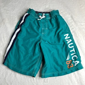 Nautica Boys' UPF 50+ Sun Protection Logo Swim Trunks Mesh Lining Size L 14/16 - Picture 1 of 6