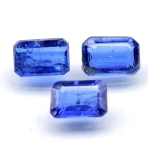 💎 1.95ct 3pcs Lot Octagon Natural Blue Kyanite - Untreated, Nepal Gemstone - Imagen 1 de 4