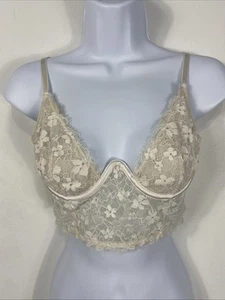 Victoria’s Secret Dream Angels Cream Lace underwired Balconette Bustier Size 34B - Picture 1 of 6