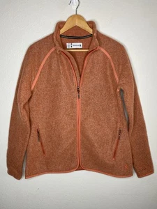 SmartWool Women Hudson Trail Fleece Full Zip Jacket Wool Blend Zip Orange - Picture 1 of 7