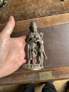 ANTIQUE BRONZE DEITY PARVATI - Picture 1 of 5