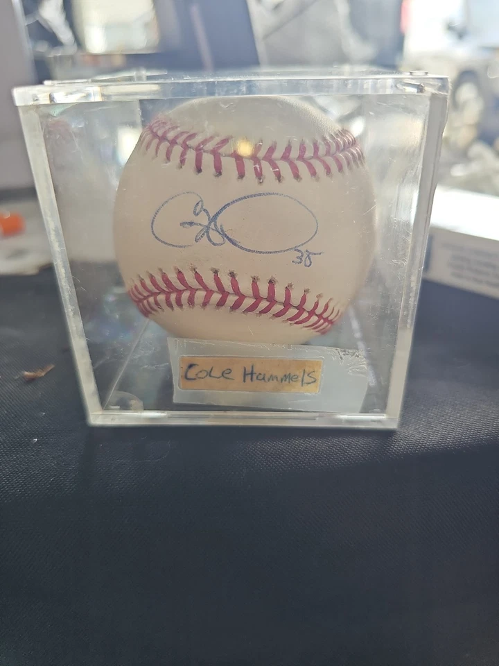 Bola de beisebol oficial autografada COLE HAMELS da Major League com certificado de autenticidade - Imagem 1 de 3