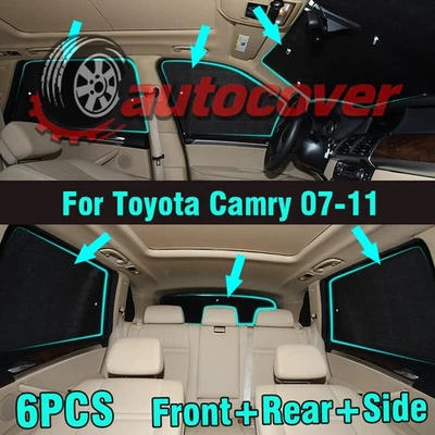 6X para-brisa dianteiro traseiro privacidade para Toyota Camry 2007-2011 - Imagem 1 de 4