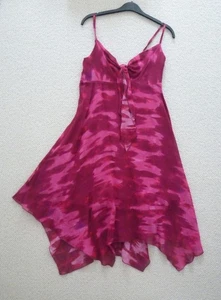 Vintage Red Herring Pink Asymmetric Dress with Bow Detail. Size UK 10. NWT. - Picture 1 of 8